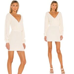 Revolve Tularosa Mia Surplice Mini Dress in Ivory